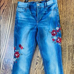 Express Embroidered Flower Jeans